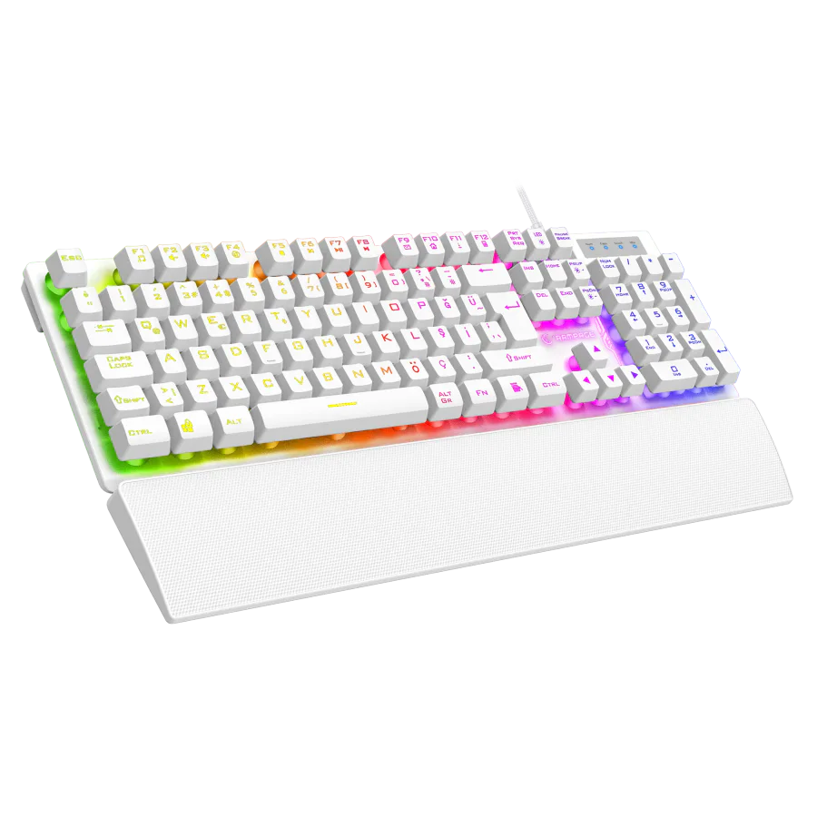 Rampage KB-RX77 Runner Rainbow Oyuncu Klavyesi - Beyaz
