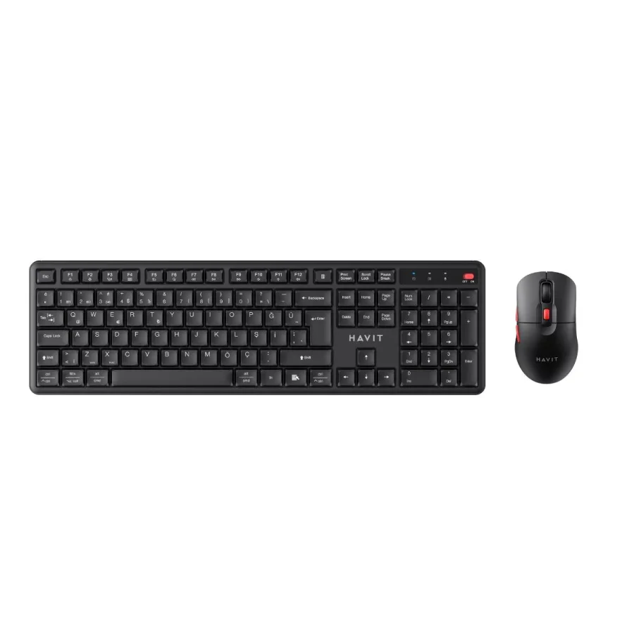 Havit KB261WB-HUR Dual-Mode Kablosuz Klavye Mouse Seti - Siyah